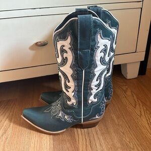 Ariat Teal and White Western Boots